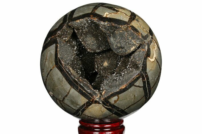 Polished Septarian Geode Sphere - Madagascar #134439